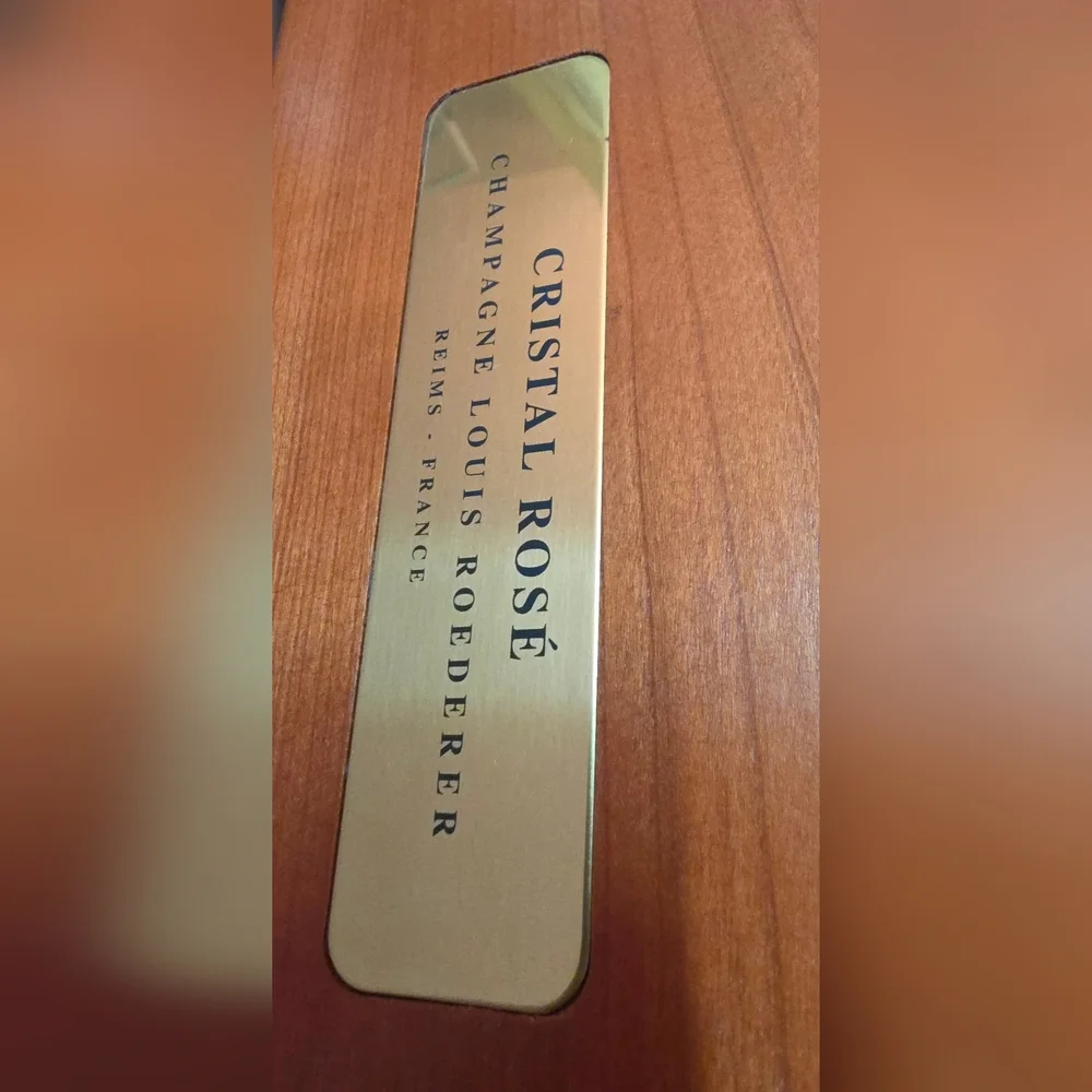 CRISTAL ROSE LOUIS ROEDERER RARE HANDMADE CHAMPAGNE BOX REIMS FRANCE Ex Cond